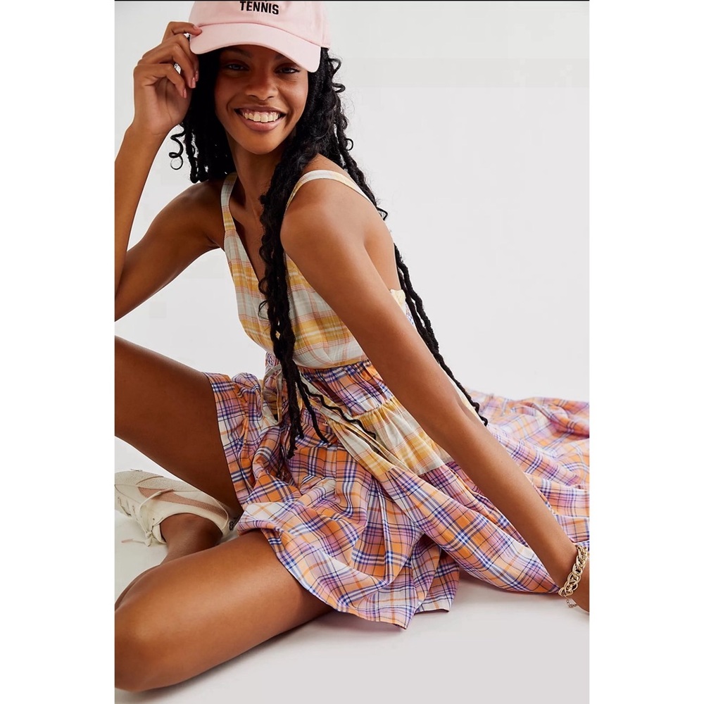 Free People Serendipity 2-piece Plaid Maxi Dress and Shorts Set. NWT SZ S and M - Picture 3 of 14
